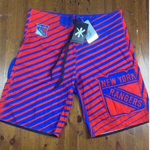 New York‎ Rangers NHL Board Shorts Swim Trunks Mens Size 36 Red Blue